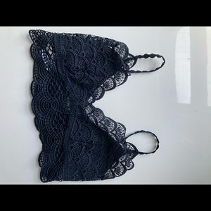 Black Free People Scalloped Bralette // Size L